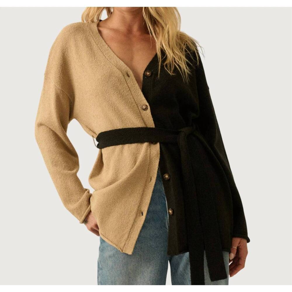 NEW PROMESA taylor belted cardigan in beige